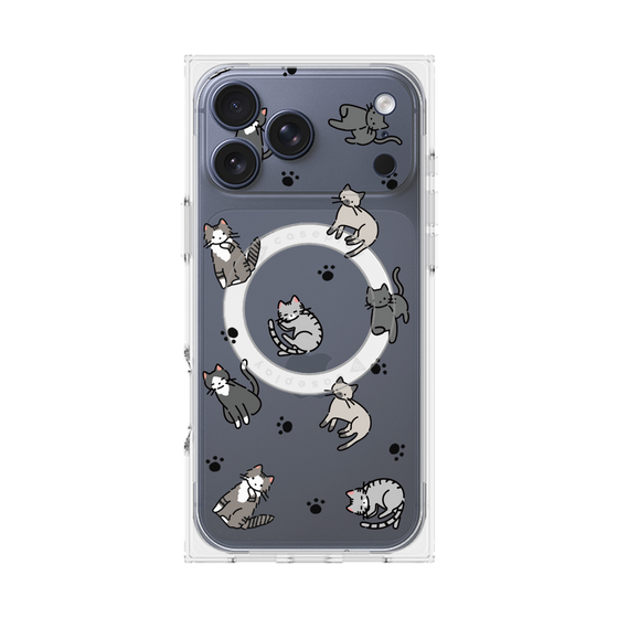 Premium Square Case with MagSafe［ Original - CASEPLAY Cat All-over Pattern - color ］