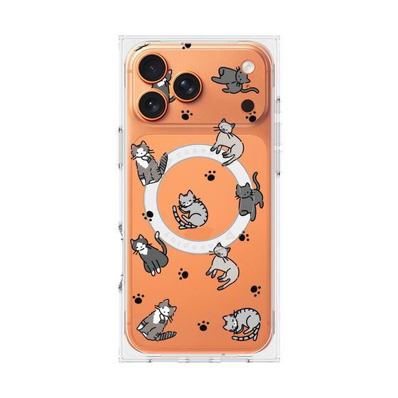 Premium Square Case with MagSafe［ Original - CASEPLAY Cat All-over Pattern - color ］