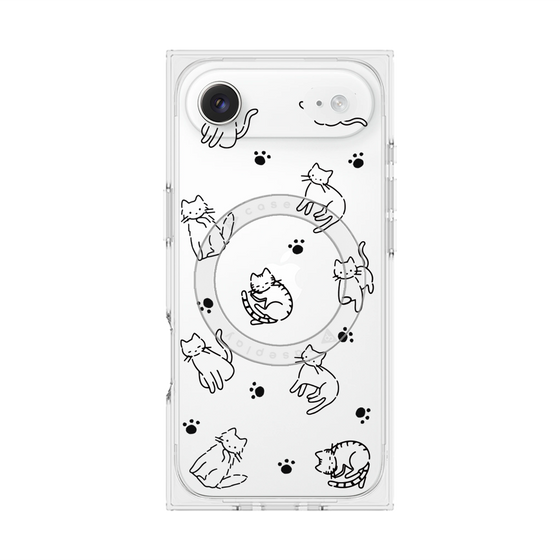 Premium Square Case with MagSafe［ Original - CASEPLAY Cat All-over Pattern - black ］