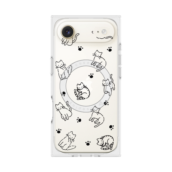 Premium Square Case with MagSafe［ Original - CASEPLAY Cat All-over Pattern - black ］