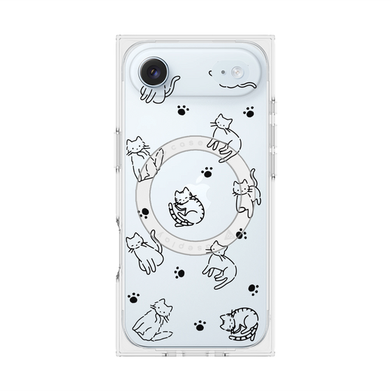 Premium Square Case with MagSafe［ Original - CASEPLAY Cat All-over Pattern - black ］