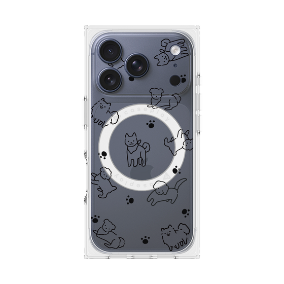 Premium Square Case with MagSafe［ Original - CASEPLAY Dog All-over Pattern - black ］