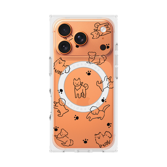 Premium Square Case with MagSafe［ Original - CASEPLAY Dog All-over Pattern - black ］