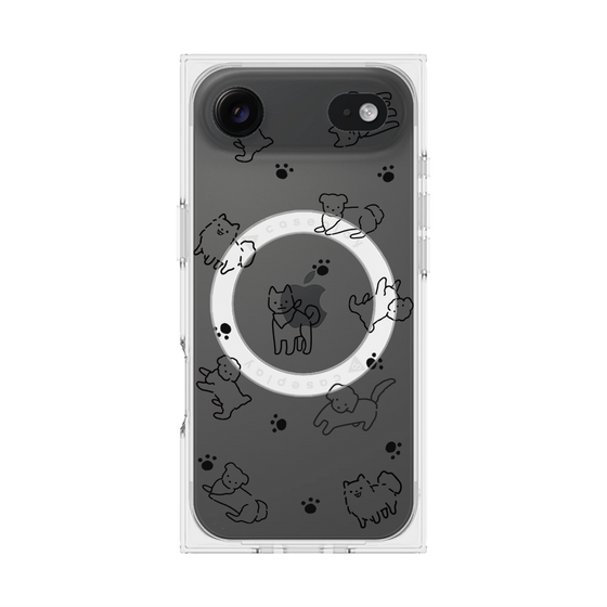 Premium Square Case with MagSafe［ Original - CASEPLAY Dog All-over Pattern - black ］