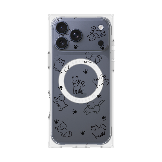 Premium Square Case with MagSafe［ Original - CASEPLAY Dog All-over Pattern - black ］