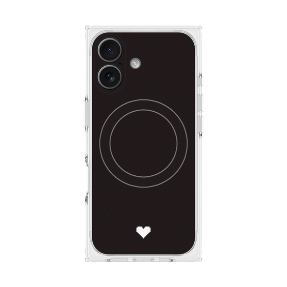 Premium Square Case with MagSafe［ Original - Favorite Color Heart - Black ］