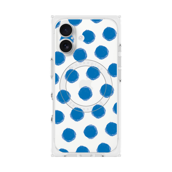 Premium Square Case with MagSafe［ Original - Favorite Color Polka Dots - Blue ］