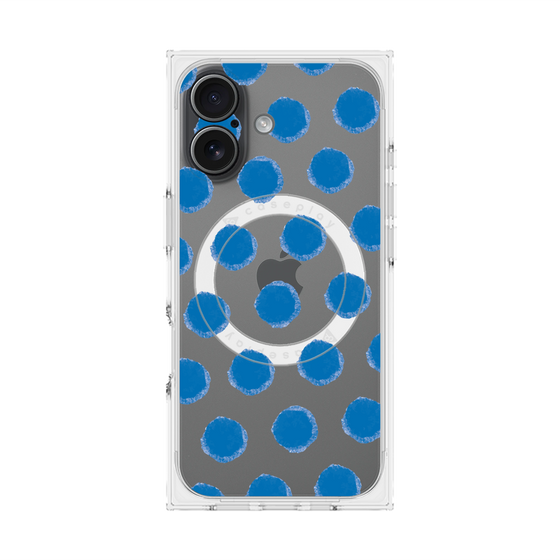 Premium Square Case with MagSafe［ Original - Favorite Color Polka Dots - Blue ］