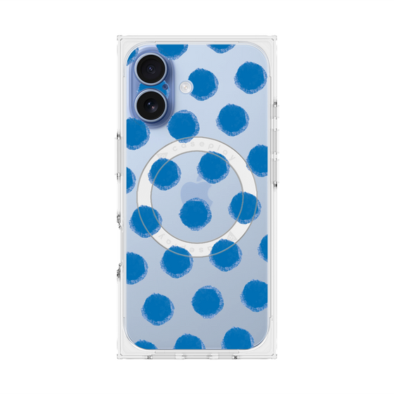 Premium Square Case with MagSafe［ Original - Favorite Color Polka Dots - Blue ］