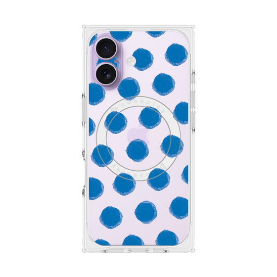 Premium Square Case with MagSafe［ Original - Favorite Color Polka Dots - Blue ］