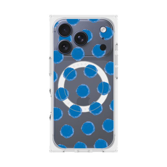 Premium Square Case with MagSafe［ Original - Favorite Color Polka Dots - Blue ］
