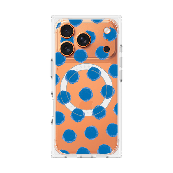 Premium Square Case with MagSafe［ Original - Favorite Color Polka Dots - Blue ］