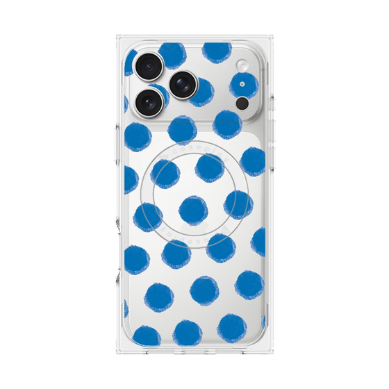 Premium Square Case with MagSafe［ Original - Favorite Color Polka Dots - Blue ］