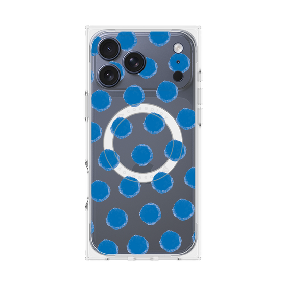 Premium Square Case with MagSafe［ Original - Favorite Color Polka Dots - Blue ］