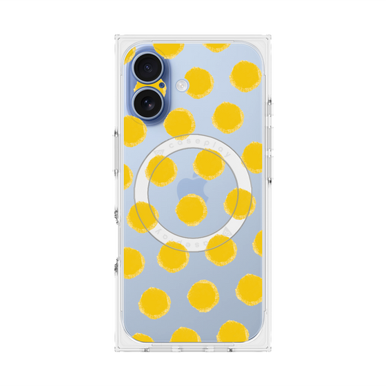 Premium Square Case with MagSafe［ Original - Favorite Color Polka Dots - Yellow ］
