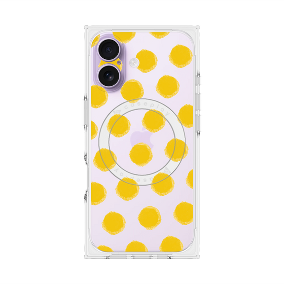 Premium Square Case with MagSafe［ Original - Favorite Color Polka Dots - Yellow ］