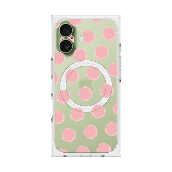 Premium Square Case with MagSafe［ Original - Favorite Color Polka Dots - Pink ］