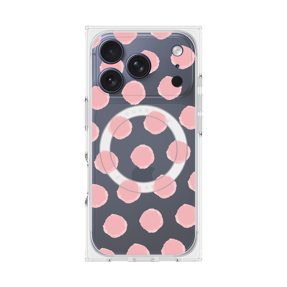 Premium Square Case with MagSafe［ Original - Favorite Color Polka Dots - Pink ］