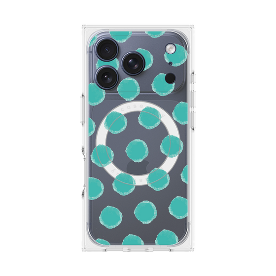 Premium Square Case with MagSafe［ Original - Favorite Color Polka Dots - Green ］