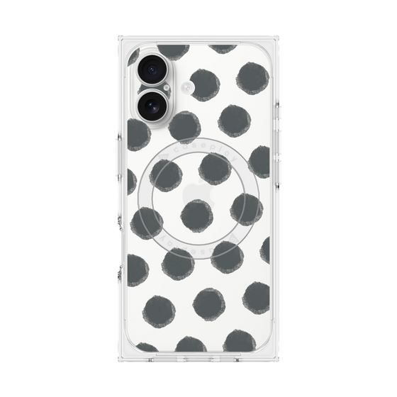 Premium Square Case with MagSafe［ Original - Favorite Color Polka Dots - Black ］