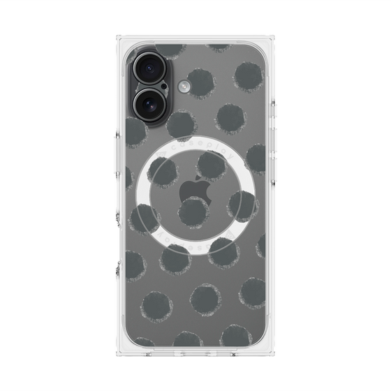 Premium Square Case with MagSafe［ Original - Favorite Color Polka Dots - Black ］