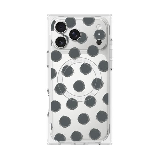 Premium Square Case with MagSafe［ Original - Favorite Color Polka Dots - Black ］
