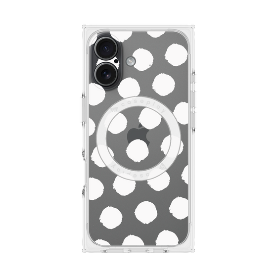 Premium Square Case with MagSafe［ Original - Favorite Color Polka Dots - White ］