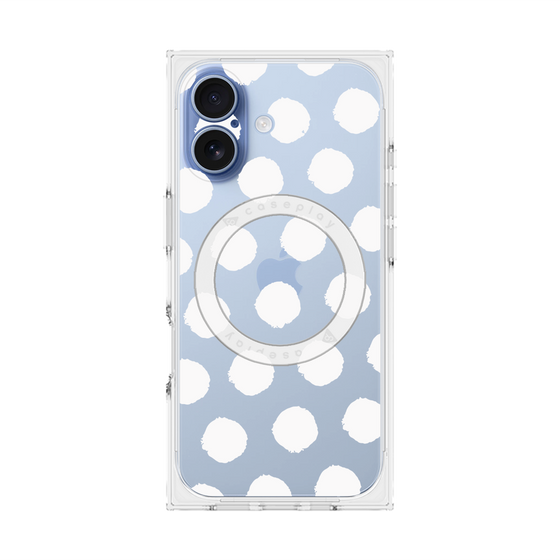 Premium Square Case with MagSafe［ Original - Favorite Color Polka Dots - White ］