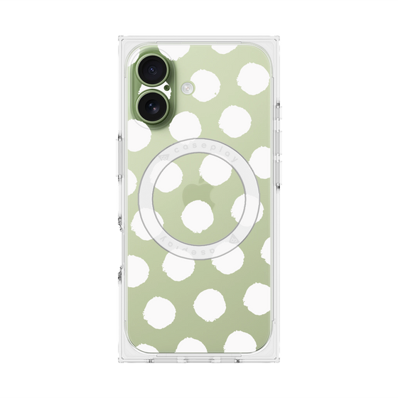Premium Square Case with MagSafe［ Original - Favorite Color Polka Dots - White ］
