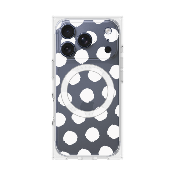 Premium Square Case with MagSafe［ Original - Favorite Color Polka Dots - White ］