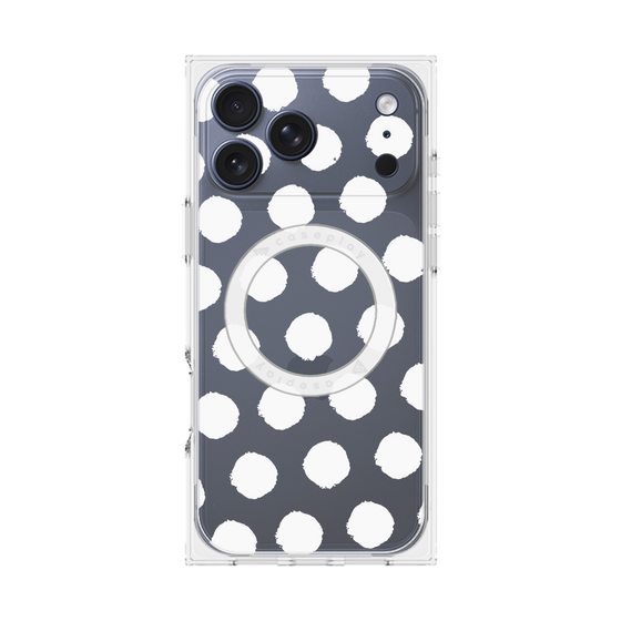 Premium Square Case with MagSafe［ Original - Favorite Color Polka Dots - White ］