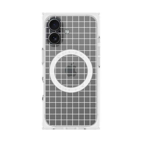 Premium Square Case with MagSafe［ Original - Favorite Color Check - White ］