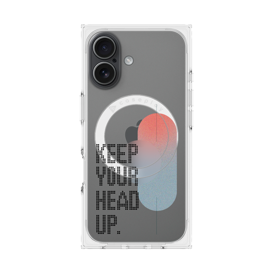 Premium Square Case with MagSafe［ Original - Dot Overlay - KEEP YOUR HEAD UP/A ］