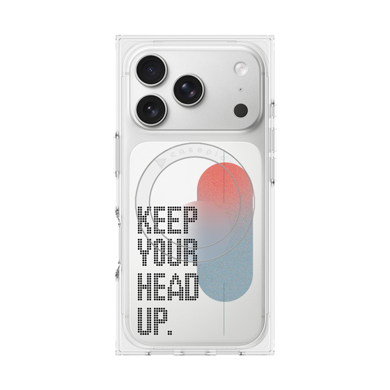 Premium Square Case with MagSafe［ Original - Dot Overlay - KEEP YOUR HEAD UP/A ］