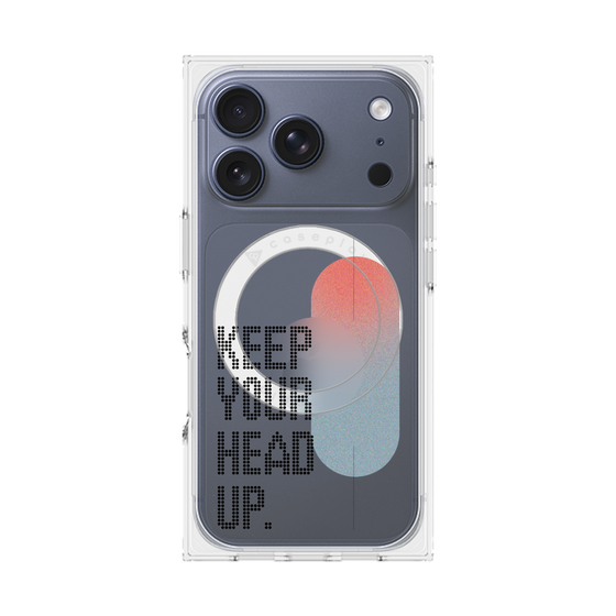 Premium Square Case with MagSafe［ Original - Dot Overlay - KEEP YOUR HEAD UP/A ］