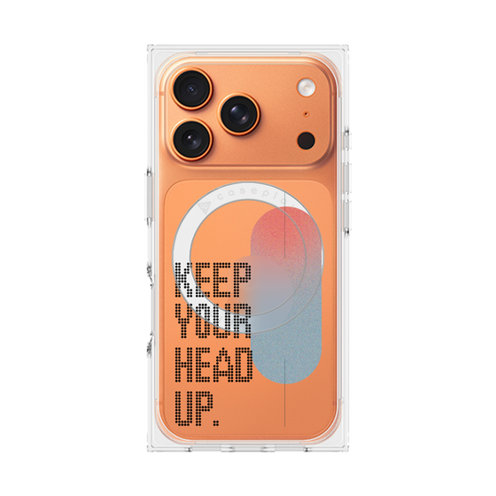 Premium Square Case with MagSafe［ Original - Dot Overlay - KEEP YOUR HEAD UP/A ］