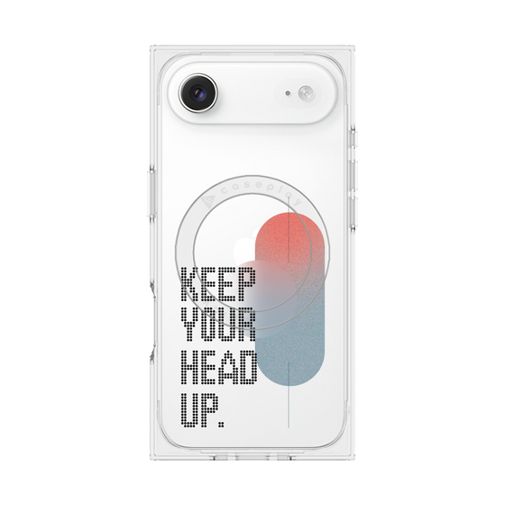 Premium Square Case with MagSafe［ Original - Dot Overlay - KEEP YOUR HEAD UP/A ］