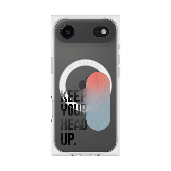 Premium Square Case with MagSafe［ Original - Dot Overlay - KEEP YOUR HEAD UP/A ］