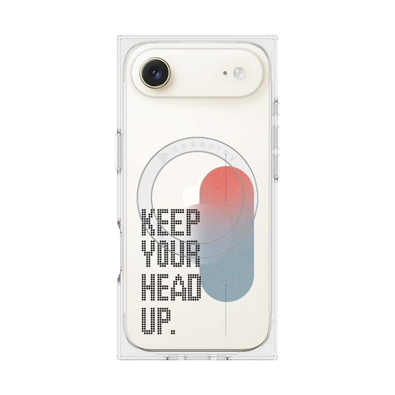 Premium Square Case with MagSafe［ Original - Dot Overlay - KEEP YOUR HEAD UP/A ］