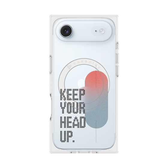 Premium Square Case with MagSafe［ Original - Dot Overlay - KEEP YOUR HEAD UP/A ］