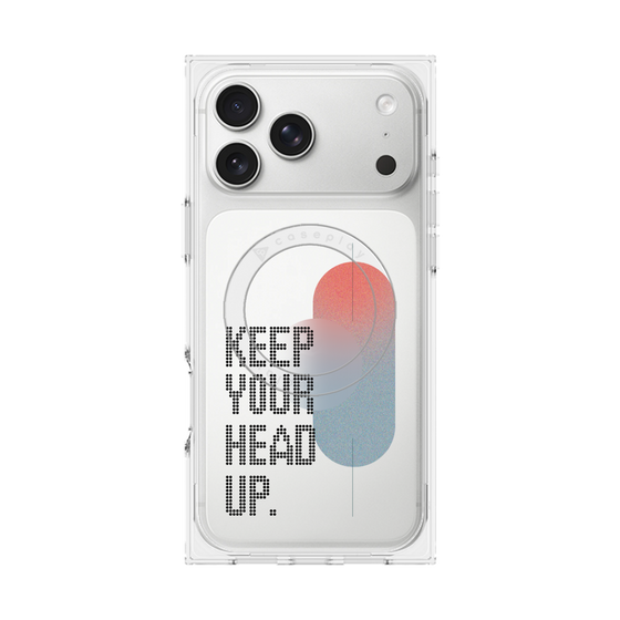 Premium Square Case with MagSafe［ Original - Dot Overlay - KEEP YOUR HEAD UP/A ］
