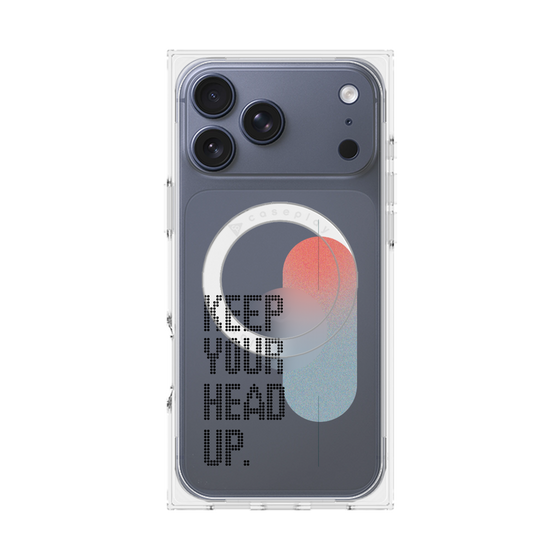Premium Square Case with MagSafe［ Original - Dot Overlay - KEEP YOUR HEAD UP/A ］