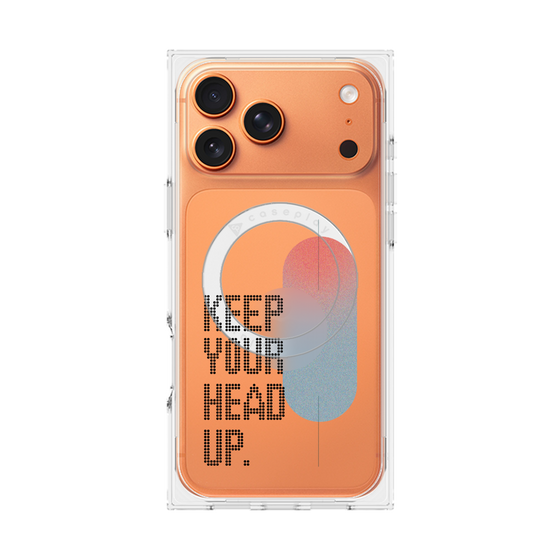 Premium Square Case with MagSafe［ Original - Dot Overlay - KEEP YOUR HEAD UP/A ］