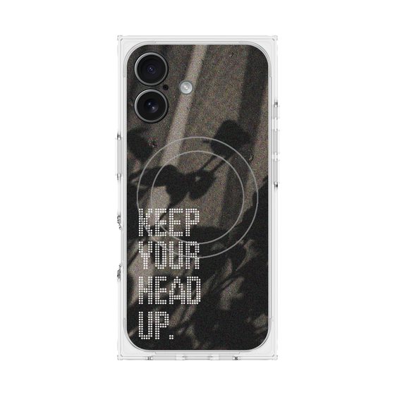 Premium Square Case with MagSafe［ Original - Dot Overlay - KEEP YOUR HEAD UP/B ］