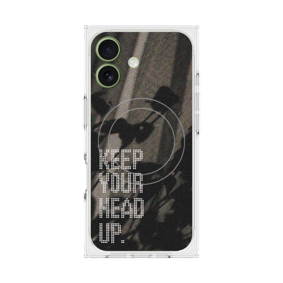 Premium Square Case with MagSafe［ Original - Dot Overlay - KEEP YOUR HEAD UP/B ］