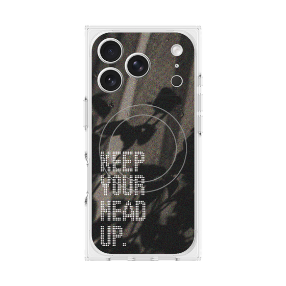 Premium Square Case with MagSafe［ Original - Dot Overlay - KEEP YOUR HEAD UP/B ］