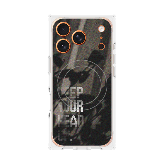 Premium Square Case with MagSafe［ Original - Dot Overlay - KEEP YOUR HEAD UP/B ］