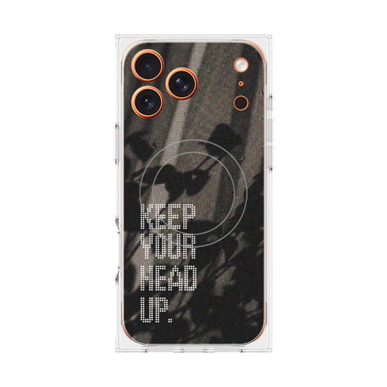 Premium Square Case with MagSafe［ Original - Dot Overlay - KEEP YOUR HEAD UP/B ］