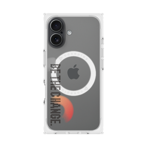 Premium Square Case with MagSafe［ Original - Dot Overlay - BE THE CHANGE/A ］