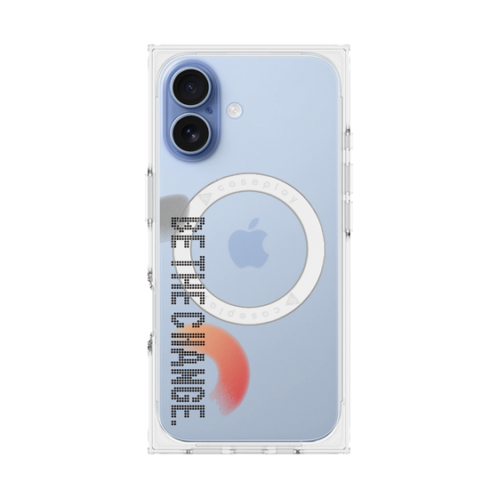 Premium Square Case with MagSafe［ Original - Dot Overlay - BE THE CHANGE/A ］